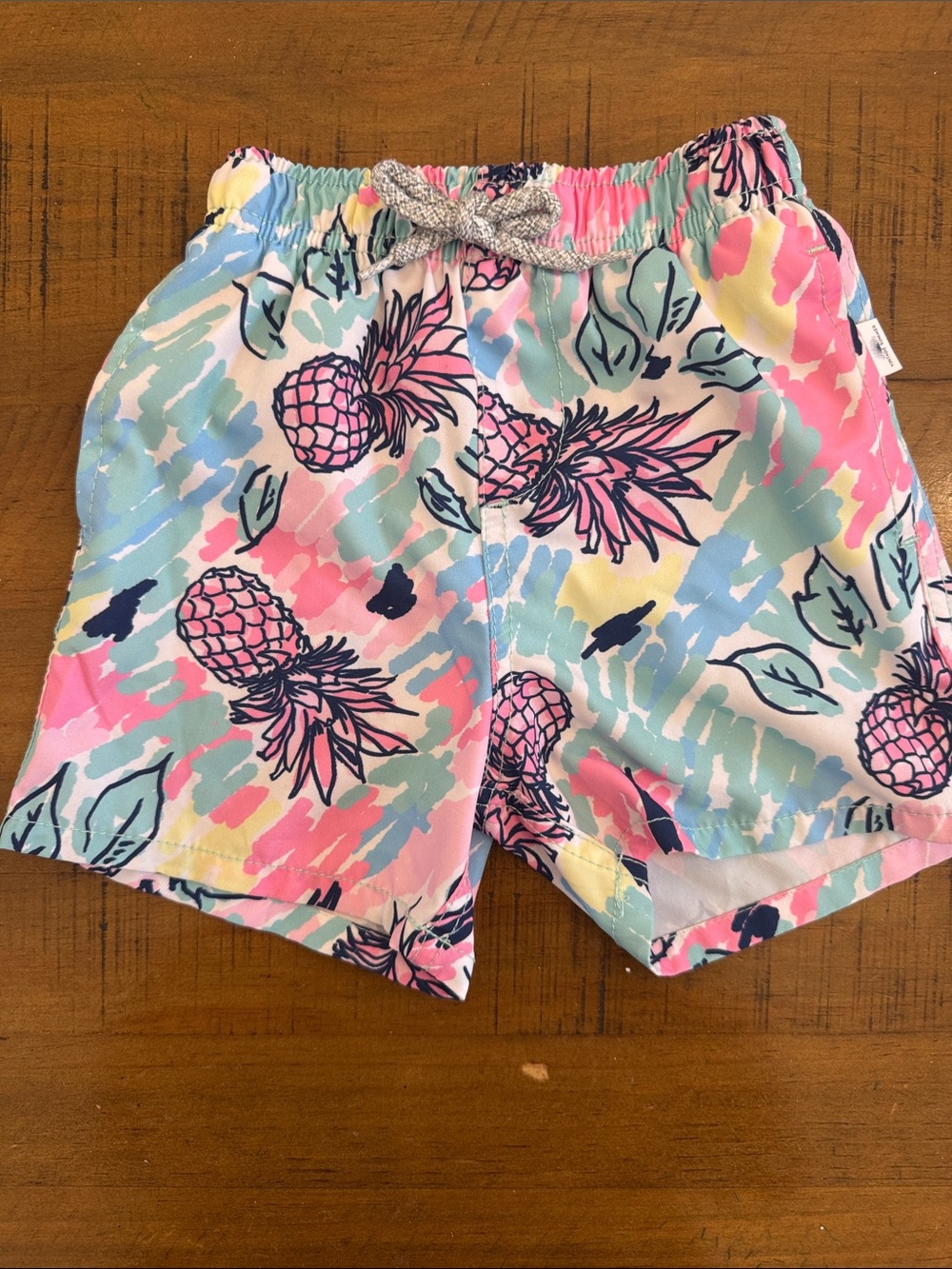 Boys Pastel Pineapple Swim Trunks - Multi Color